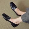 Fashion Roman Retro Cow Wave Natural Leather Women Loafers 2025 Autumn Fashion Slip-on Flat Shoes Square Toe New Style Women Shoes