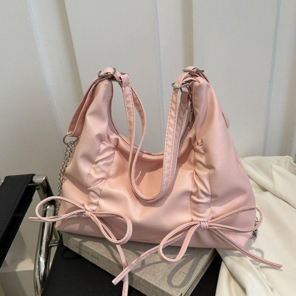 Zipper Bowknot Shoulder Bag Handbag Girl Crossbody Bag Elegant Bow Tote Bag  Ladies/Girls