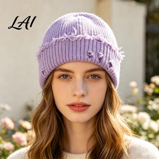 Soft Polyester Skull Cap Winter Knit Hat for Men Women Chunky Snow Cap Lightweight Warm Thermal Knitted Hats Unisex Slouchy Caps Outdoor Commuting