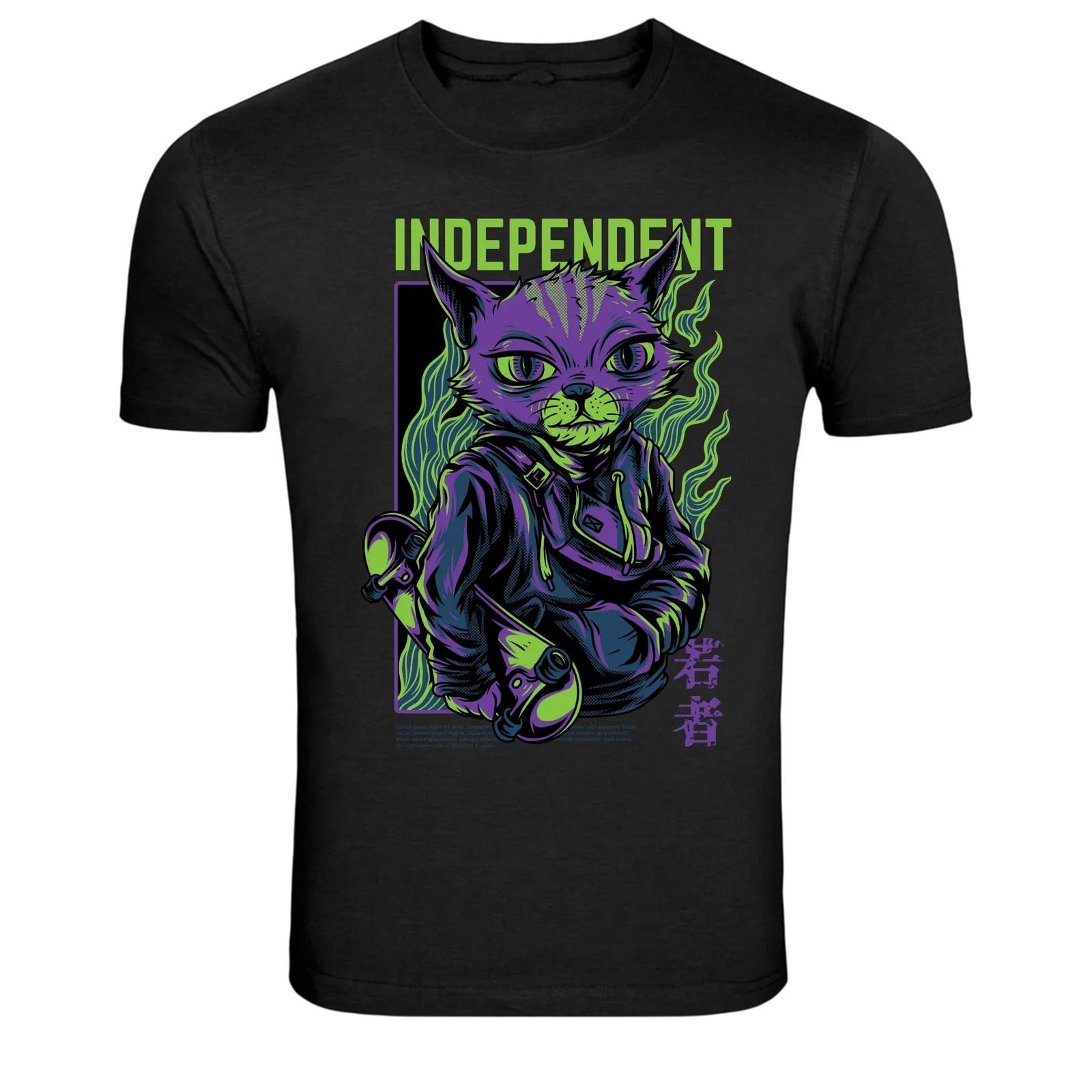 Independent Cat Skateboard Graphic T-Shirt M