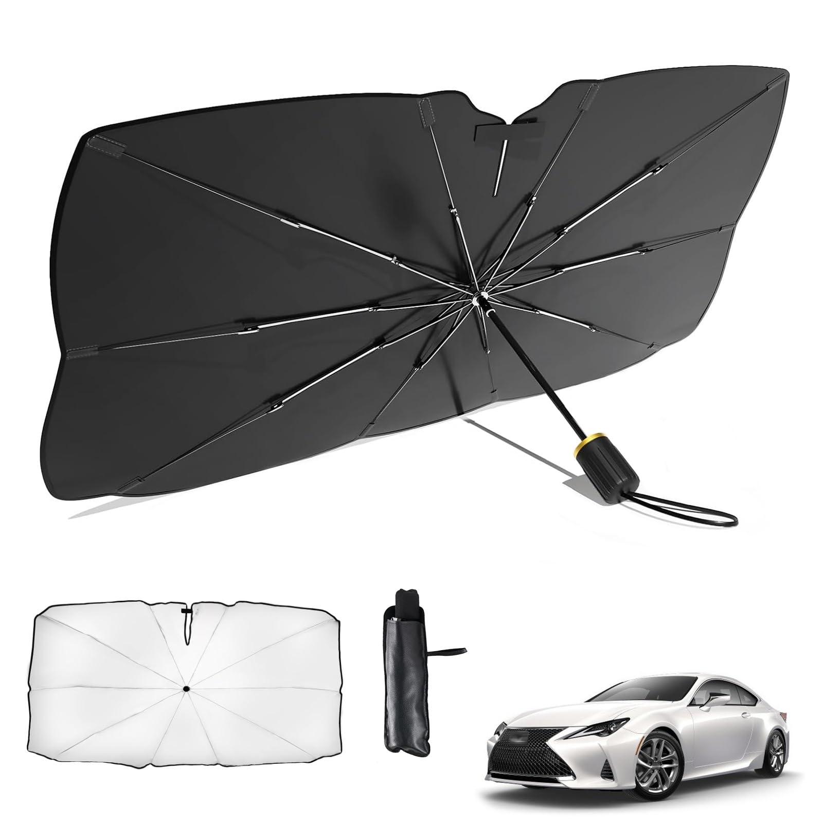 

Lexus RC ASC10/AVC10/GSC10, October 2014 - Present Car Umbrella-type Folding Sunshade with 10 Ribs, Lexus RC
