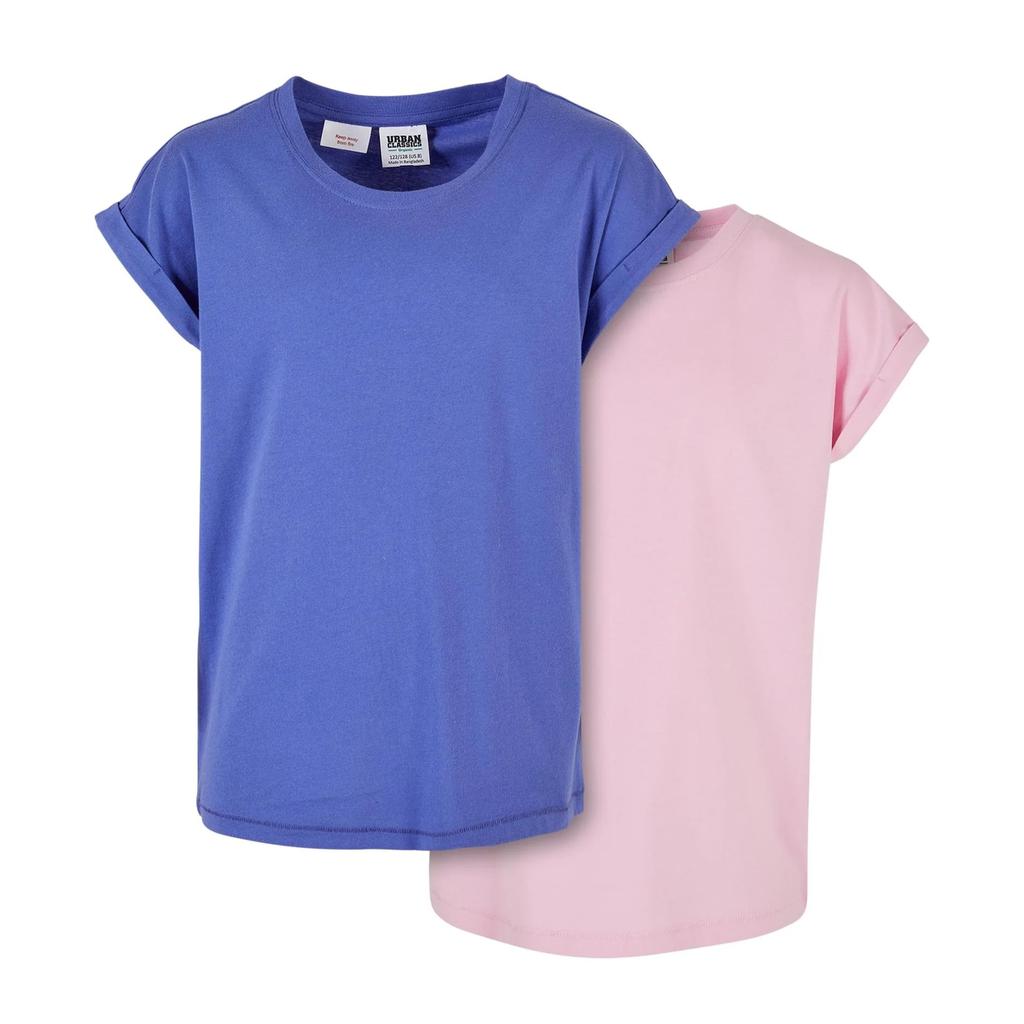 Urban Classics Girls Organic Extended Shoulder T-Shirt (Pack of 2)