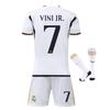 Real Madrid Vinicius Kids Soccer Jersey White Youth Sports Equipment