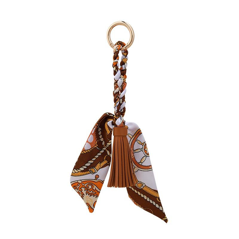Korean Luxury Leather Bow & Tassel Charm Keychain