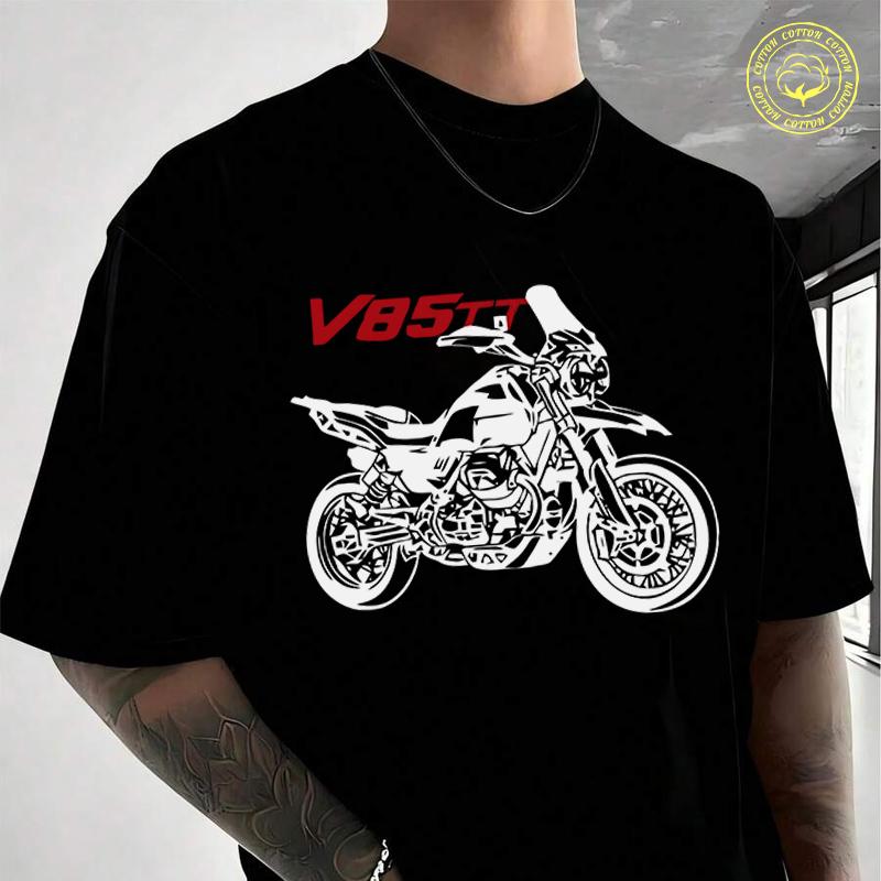 Guzzi V85Tt V 85 Tt Moto T-shirt Moto Male Brand Tee Men Summer T Shirts Casual High Quelity O-