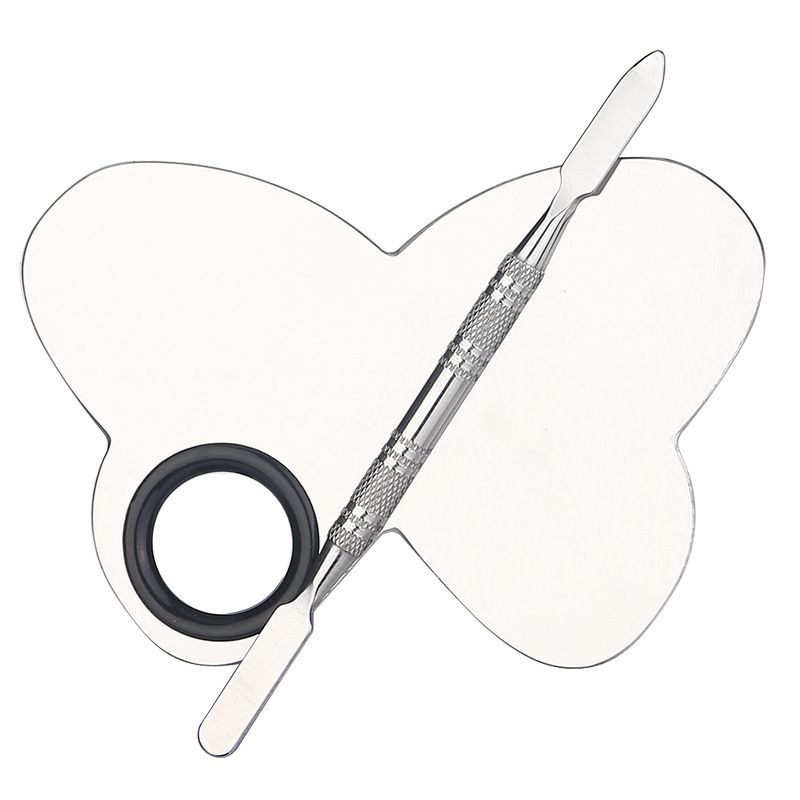 

Stainless Steel Palette Makeup Palette Painting Beauty Blending Liquid Foundation Board Makeup Tools Mirror butterfly palette (frosted bag packing)