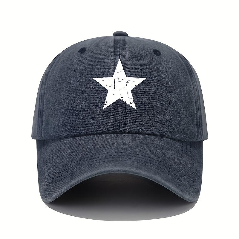 Casquette de baseball à imprimé étoiles casquette légère rétro lavée réglable casquette de protection solaire pour femmes