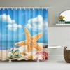 Plant Sunflower Palm Cactus Seaside Scenic Flower Frabic Waterproof Polyester Shower Curtain Bath Curtains With Hooks