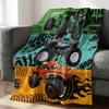 Vibrant Truck Digital Print Flannel Blanket Soft Plush Throw Gift Blanket for Kids Boys Teen Adults Couch Bed Sofa Decor