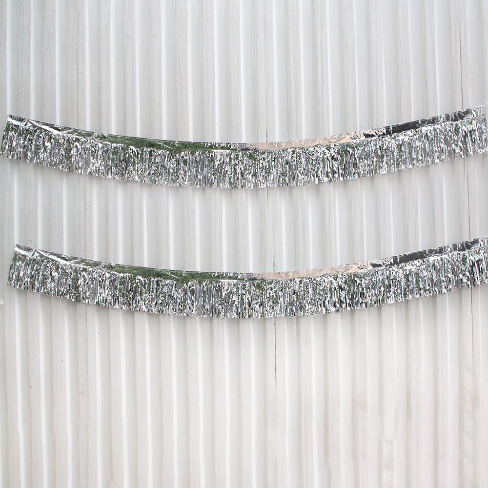 

Разноцветные шелковые дождики для украшения вечеринки, свадебного мероприятия, потолочного декора в золотом, розовом, розовом золоте, серебряном и синем цветах, 25 см x 275 см Silver Ribbon