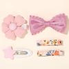 5Pcs/set Girls Hairclips Fresh Cloth BB Hair Bangs Barrette Flower Lace Bows Hairgripes Dopamine Colored Hair Accessories