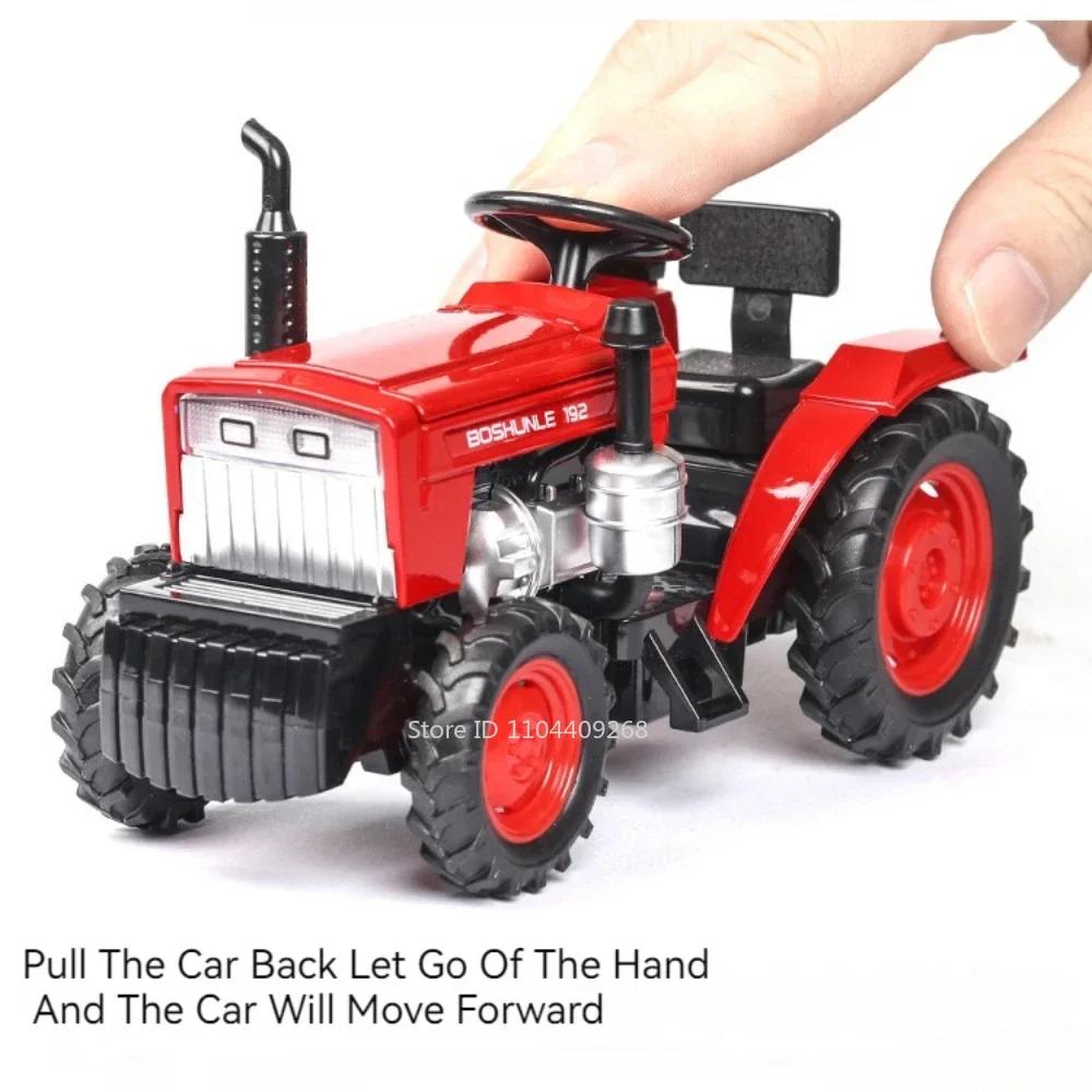 1:32 Alloy Tractor Model Toy Car Diecast Metal Sound Light Pull Back Truck Farm Specific Vehicles Collection Gifts for Kids