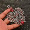 Garnet Gemstone Pendant : 925 Sterling Silver Handmade Jewelry Pendant