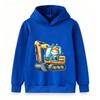 Kids Hoodie Cute Rabbit Excavator Print Casual Pullover Sweatshirt for Boys Girls Soft Warm Top for Construction Vehicle Lovers