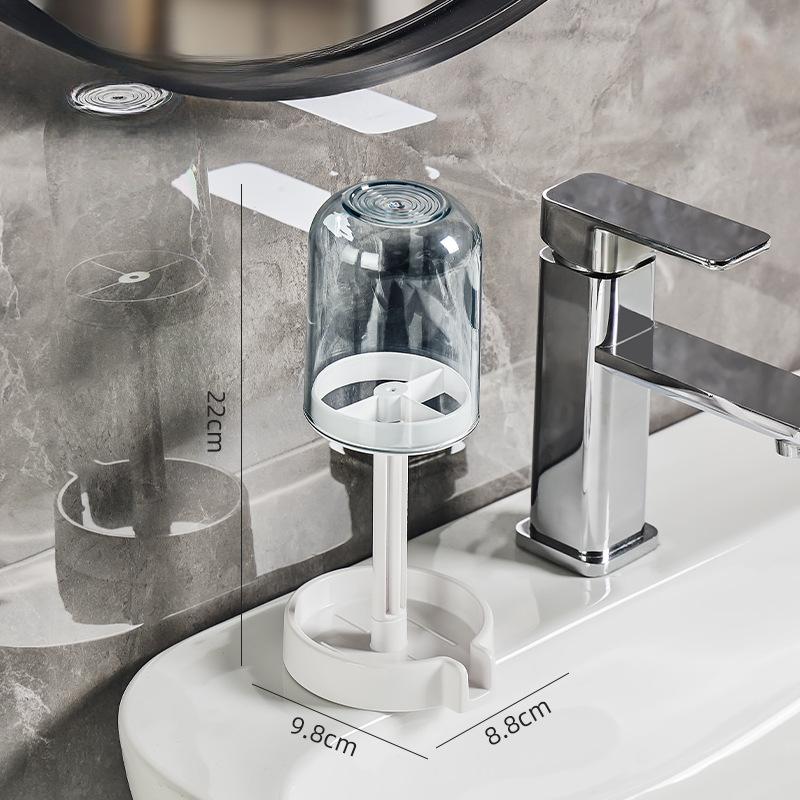 Toothbrush holder with dust cover, drainage design, plastic multifunctional bathroom toothbrush and cup organizer