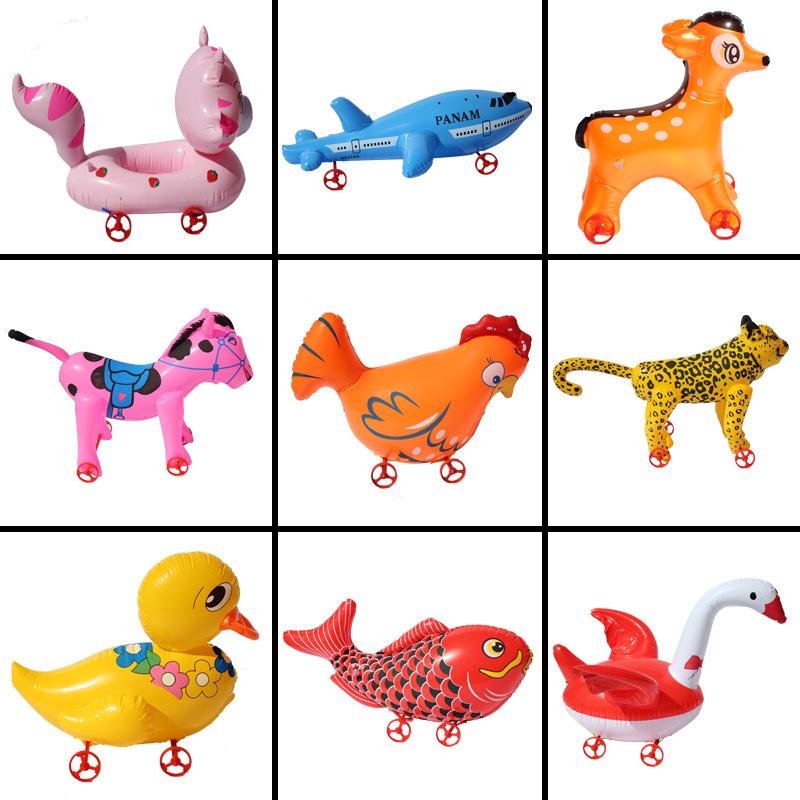 Cute Standing Foil Balloon Cartoon Animal Walking Balloons Toy For Children Gifts Birthday Party Balloons Decoration