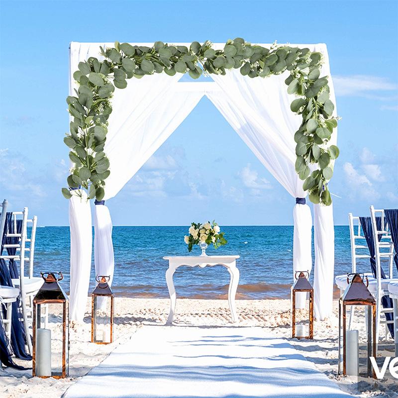 Artificial Flower Vines, Gypsy Eucalyptus Leaves, Vine Wreaths, Wedding Background Arched Table Decoration Flowers