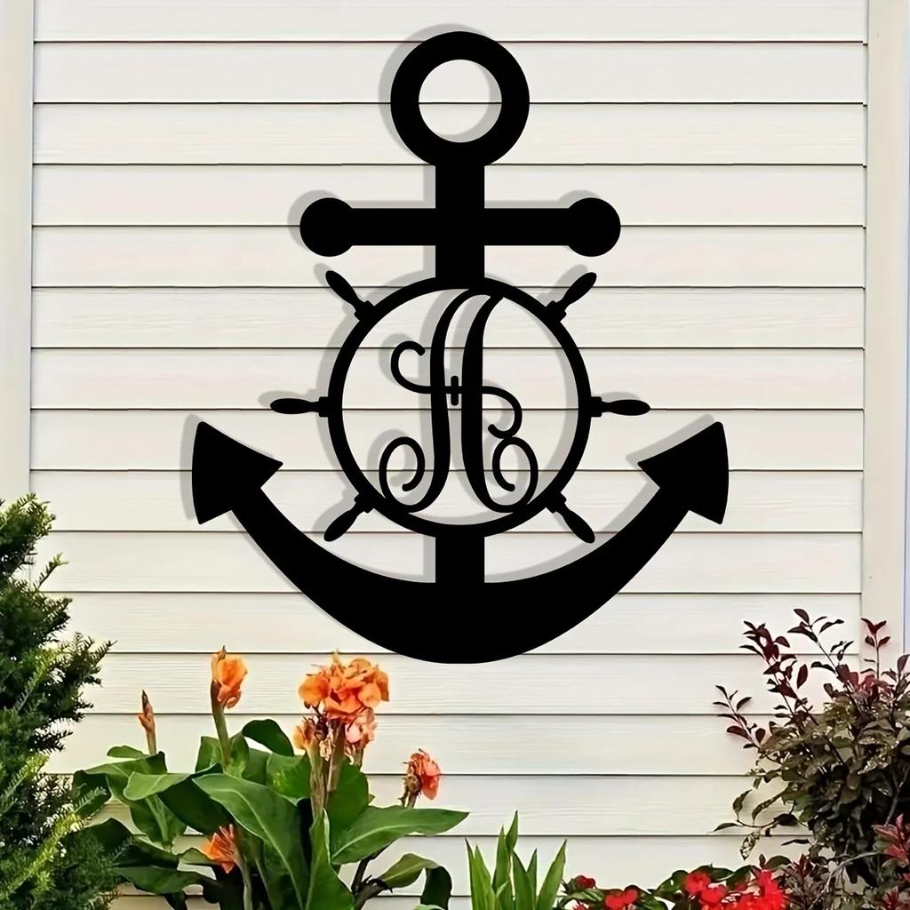 Custom Letter Anchor Metal Wall Art - Ευέλικτο, χωρίς ενέργεια, κομψή διακόσμηση για σπίτι και δώρα, τέλειο εσωτερικό και εξωτερικό