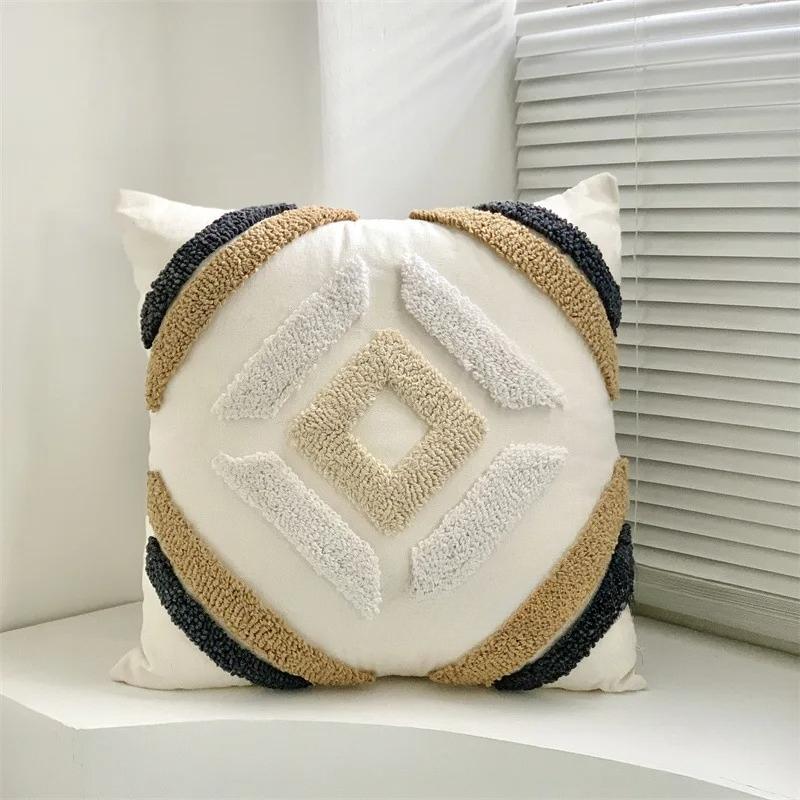 Federa Cuscino Decorativo in Velluto Ricamato 45x45CM Copricuscino Lombare Stampa Bohemien Decorazione Casa