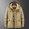 Men's Winter Oversized Fleece-Lined Thickened Mid-Length Coat Middle-Aged & Elderly Workwear Multi-Pocket Casual Warm Coat