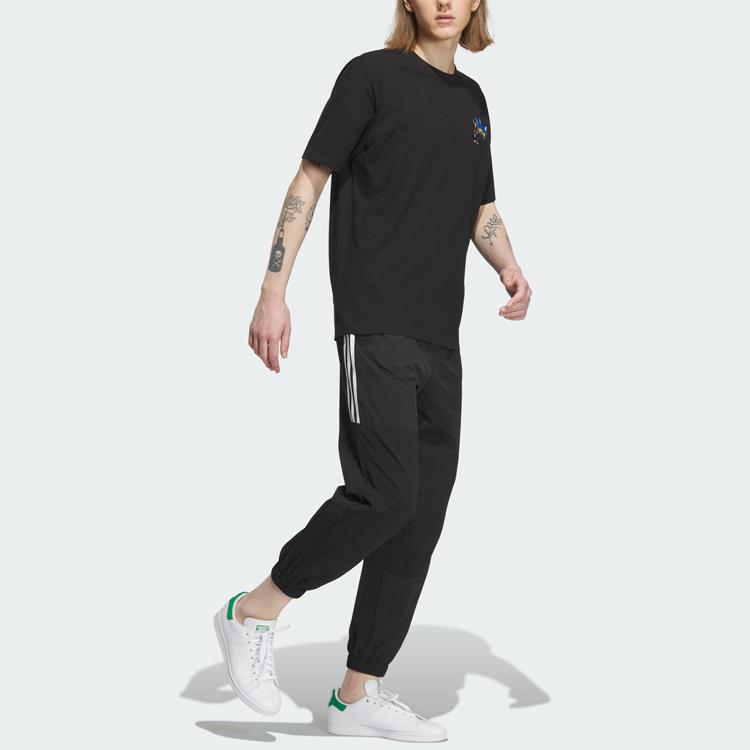 adidas Originals Knitted Sweatpants Men's Black Moderate Cuffed Pants IU4803