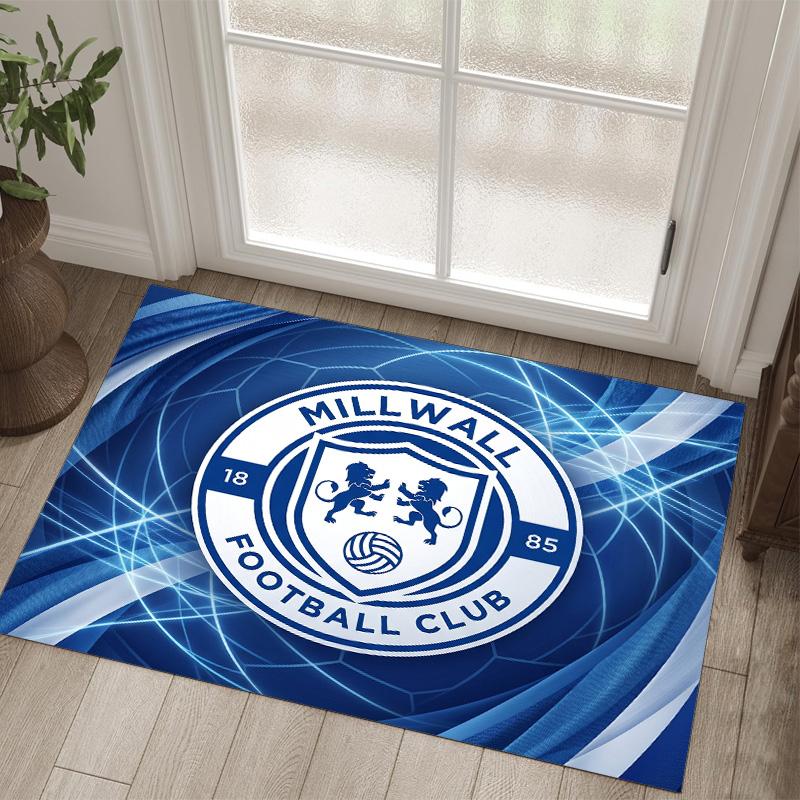 Millwall Football Design Crystal Velvet Carpet Cozy Non?Slip Printed Rug For Bedroom Living Room Entrance
