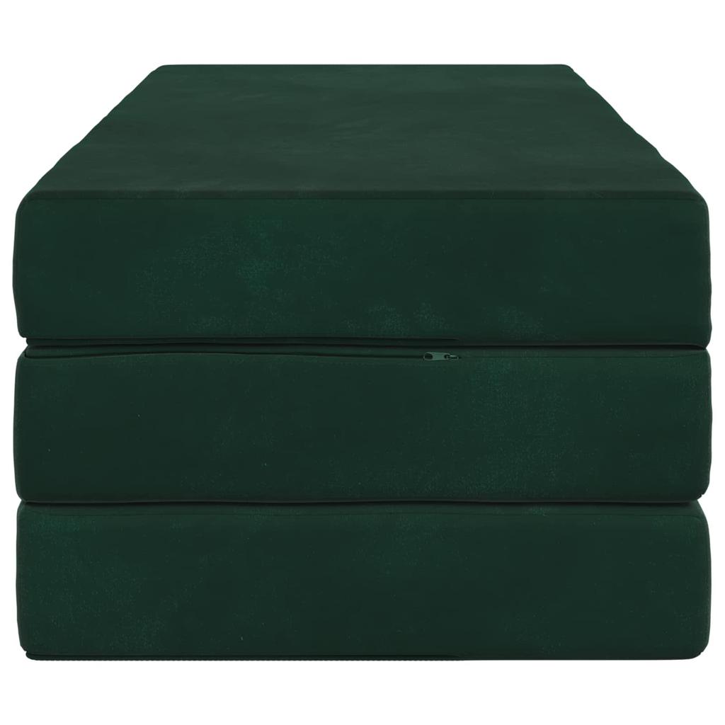 Folding Sofa Bed 120 x 67 x 45 cm Dark Green