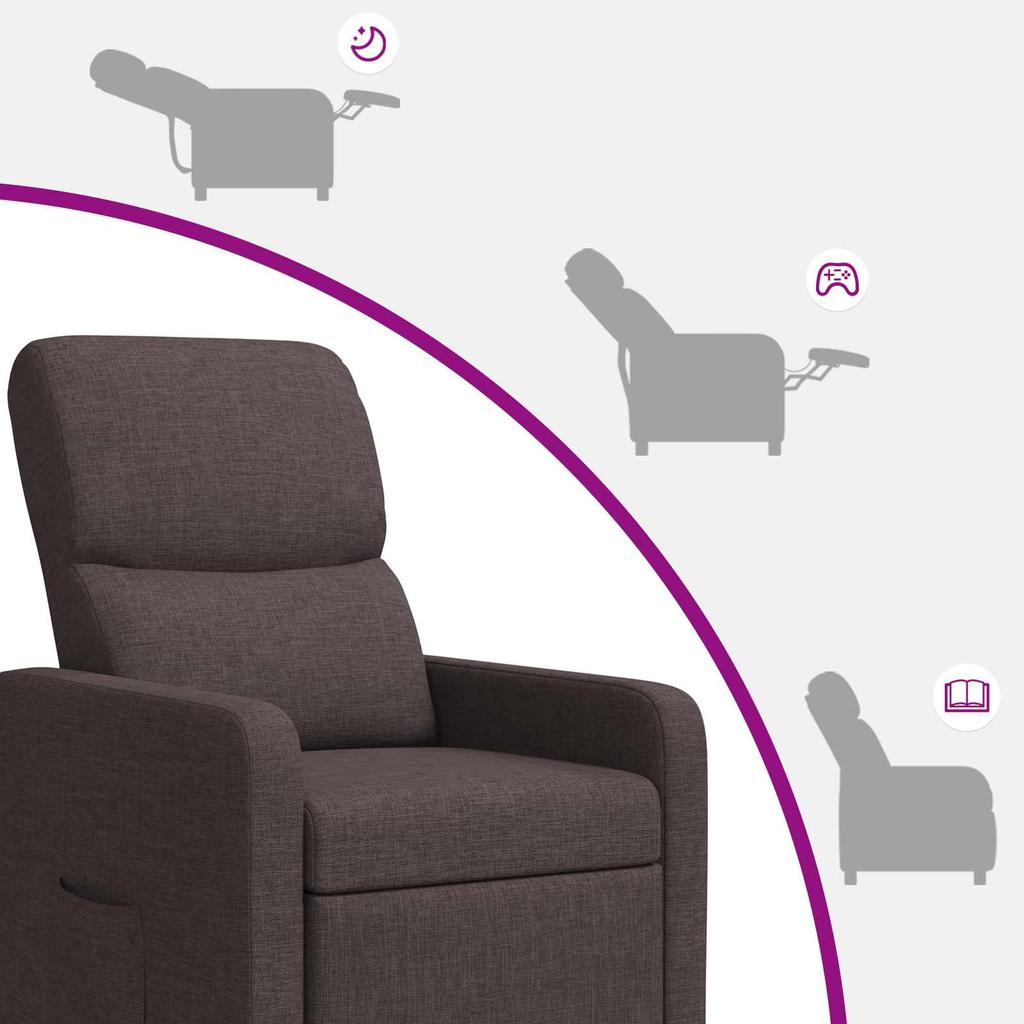 Recliner Dark Brown Polyester