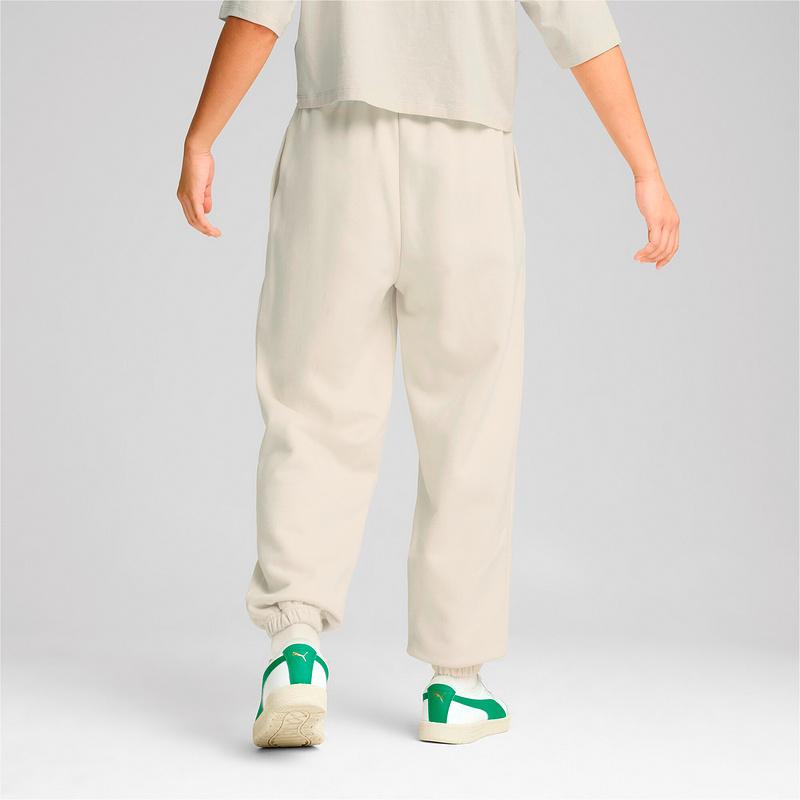 Puma Womens Basic Sportstyle Collection FW24 Solid Color Comfortable Loose Casual Pants Women Pants Snow-White 629071-87