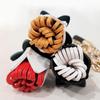 [byDream] 3D Flower Key Ring with Charm, Car Keychain, PU Leather, Phone and Bag Keyring, Bag Decoration (White)