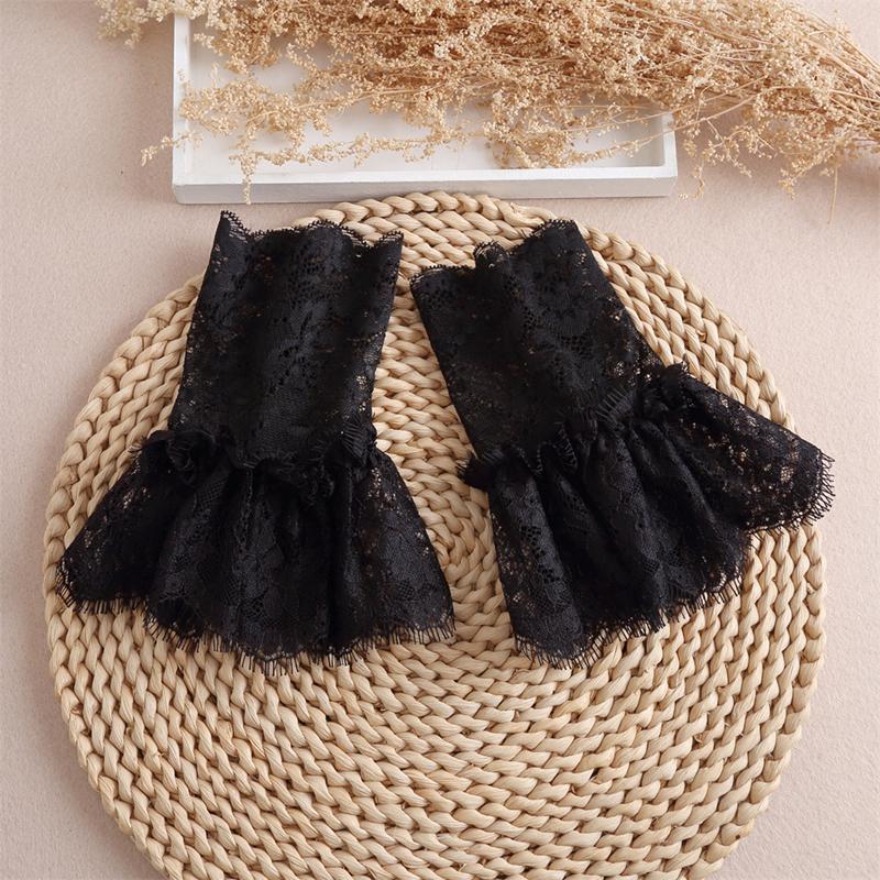Sweet Ruffle Fake Sleeves For Travel/Cosplay Lace Detachable Flared Cuffs Sweater Decorative Wrist Warmers Wristband Ornament