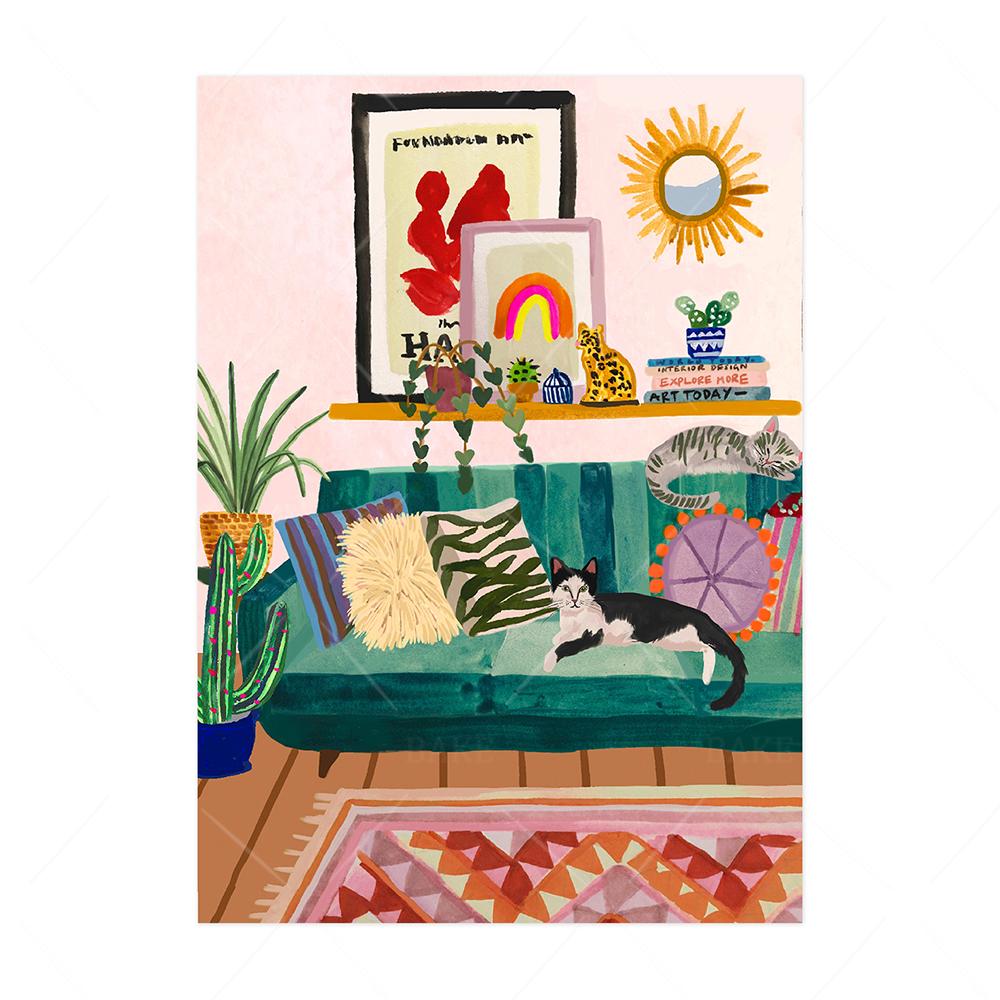 Călătorii Maroc Postere Tigru Plant Pânză Pictură Peisaj Imprime Animale Pisici Câini Artă de perete Poze pentru camera de zi Home Decor