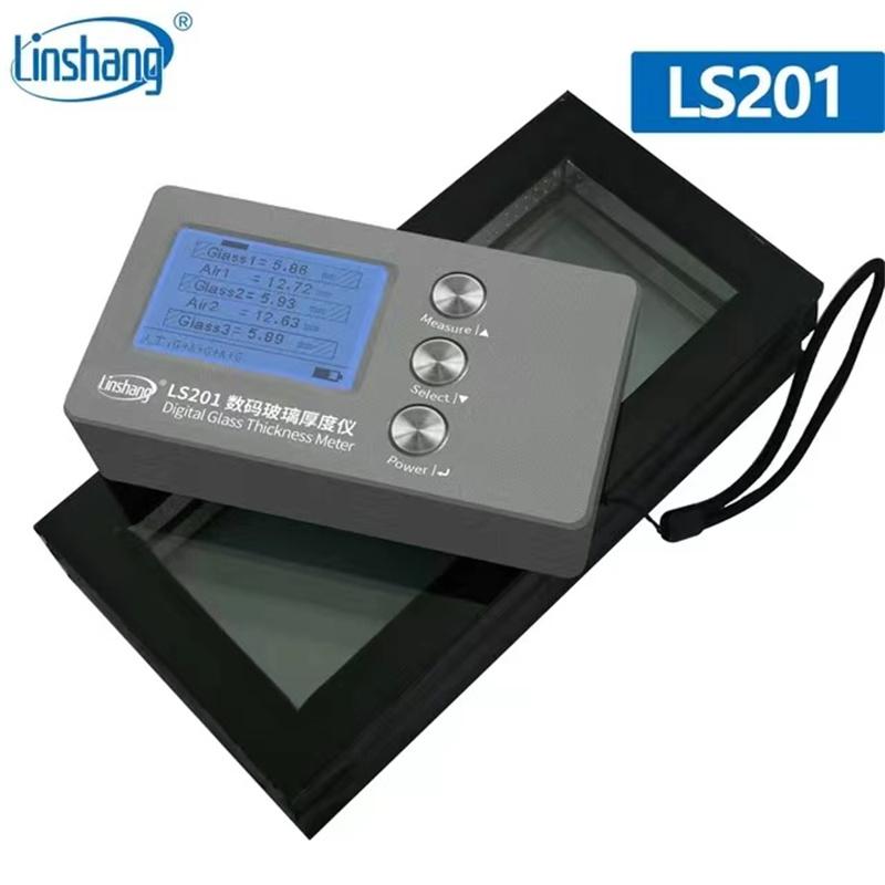 Linshang LS201 Digital Glass Thickness Meter LS200 Laser Gauge for Double Glazed Insulated Laminated Tempered Hollow IG Glass