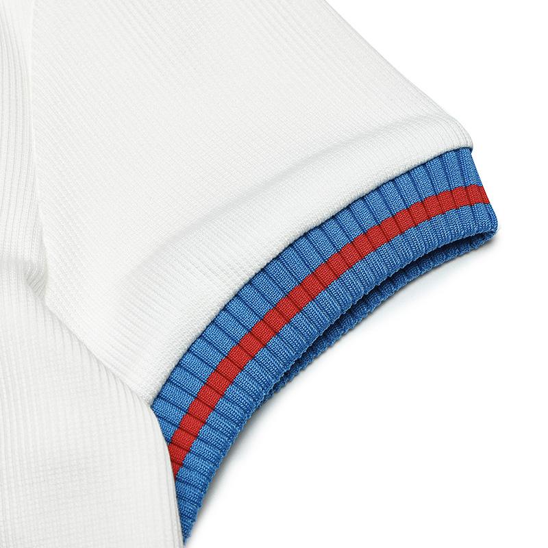 FILA French Tennis Club Versatile Striped Slim Fit Crew Neck Regular T-Shirt Women Tops Cloud-Mushroom-White F11W439106FWT