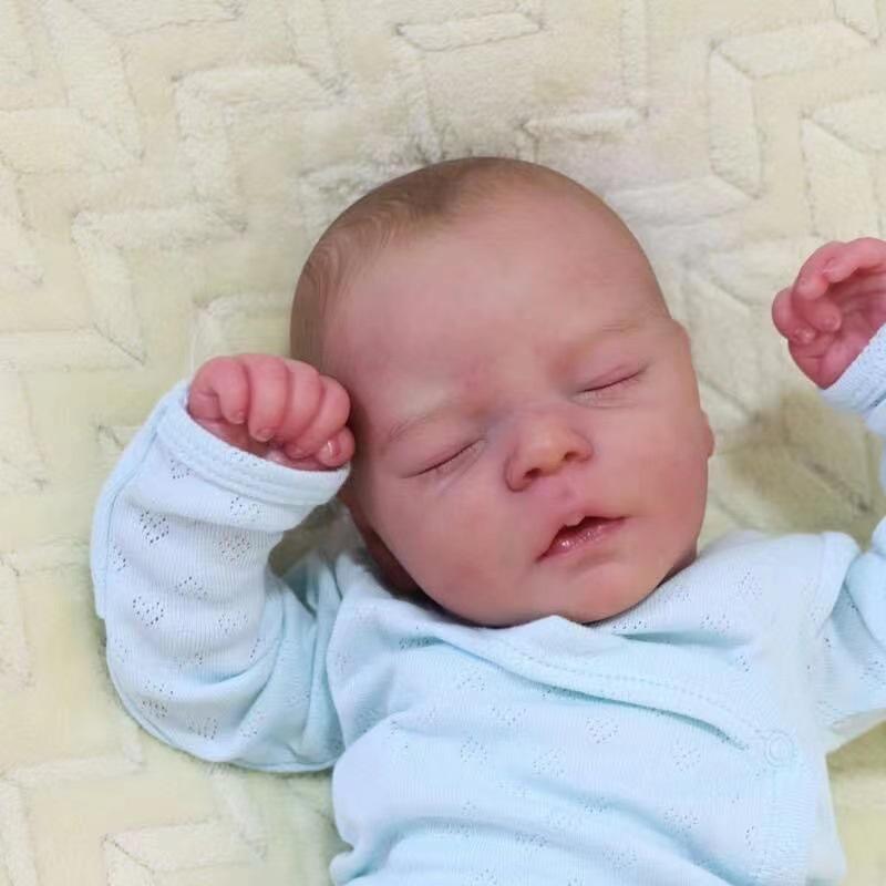 45cm Simulation Rebirth Doll Full Glue Reborn Doll Rebirth Doll Dress Up Children's Doll Accompanying Early Education