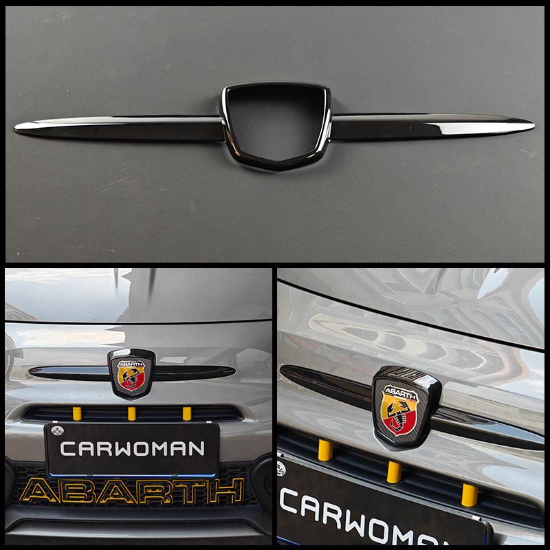 

Brand New ABS Material Racing Style Boot Tailgate Door Handle And Front Logo Badge Grill Strip Cover For Abarth 595 695 1 Pieces