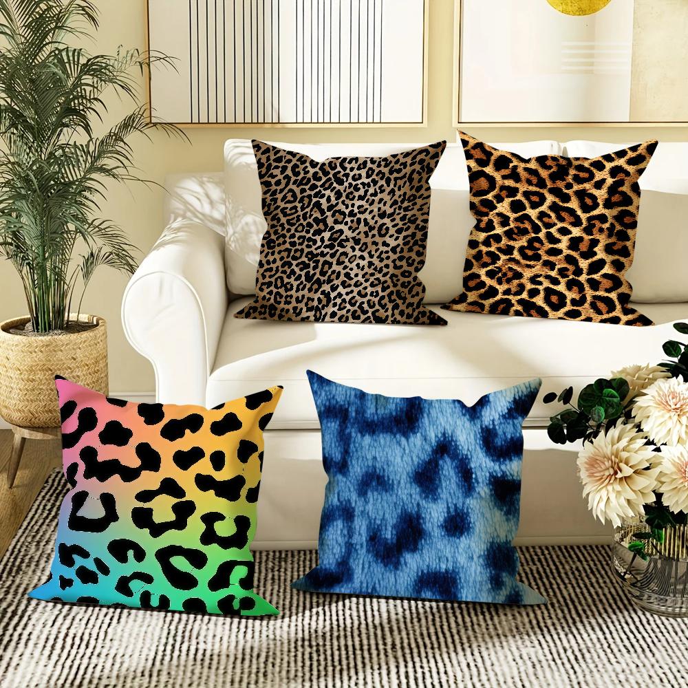 Leopard Print Cushion Cover Antidustmite Sofa Cushion Decorative Office Cover Lounge Area Indoor Outdoor Use