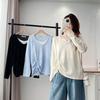 Plus Size Women's Knitted Sweater - Long Sleeve, Hollow Design, Drawstring, Cover Belly - Early Autumn Fashion 2025