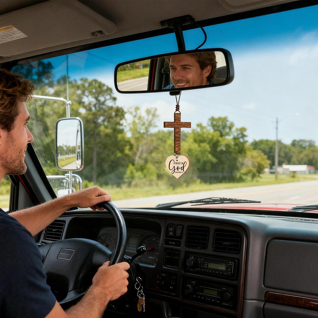 Cross For Rear View Mirror Religious Scripture Pendant Jesus Car Decorations For Women Men Driver Vehicle Truck SUV Interior