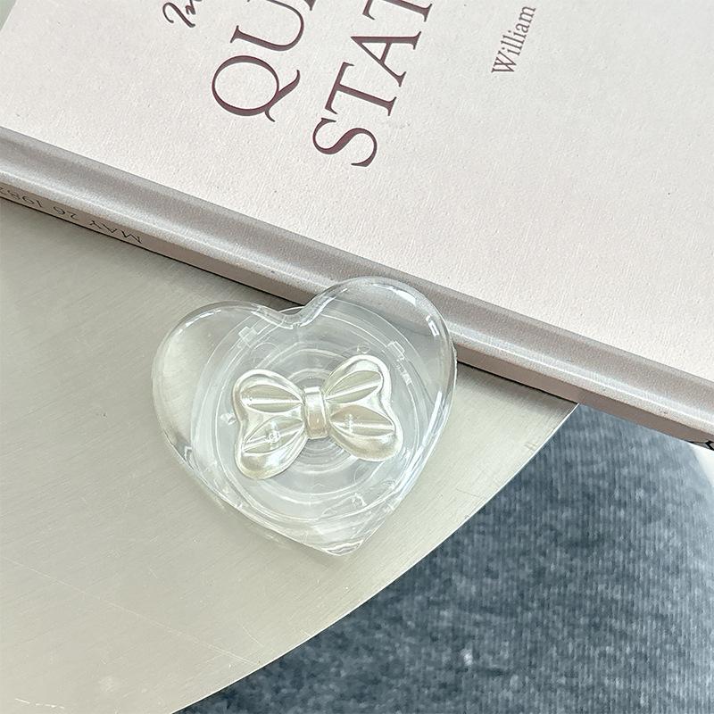 Transparent Mobile Phone Airbag Bracket, Paste-Type Love Bow Air Cushion, Retractable Desktop Support Frame, Lazy Ring.