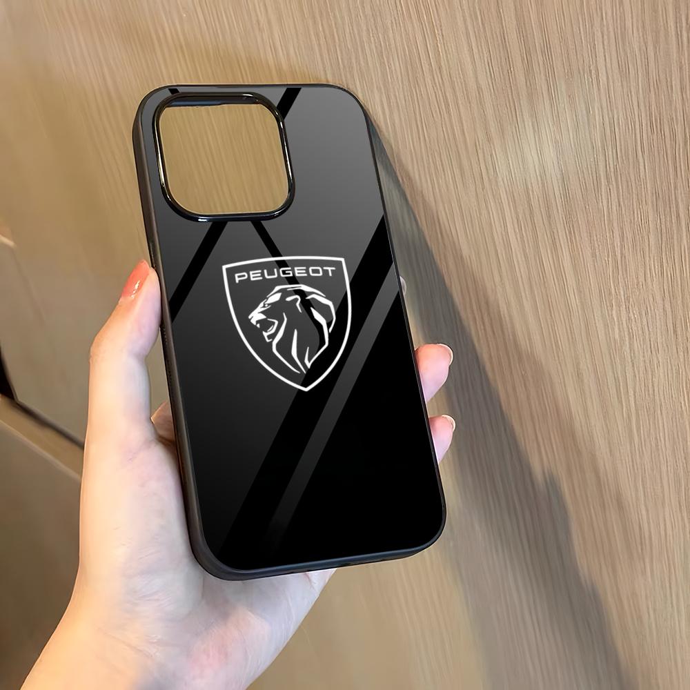 P-peugeotes Car Logo Phone Case For 17 Pro Max Iphone 16 Plus 15 Pro Max 14 12 11 13 Mini X Xs XR PC+TPU Cover