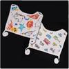 Baby Lätzchen Handtücher Baby Lätzchen Quadratisch Baumwolle Neugeborenen Kleidung Säuglingskleidung Cartoon Druck Babyzubehör Bandana Lätzchen Spucktücher