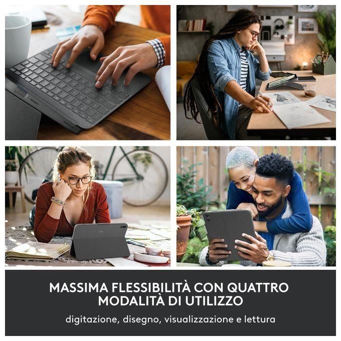 Logitech Combo Touch Étui clavier pour iPad détachable 10e génération - Grey - Italian Layout