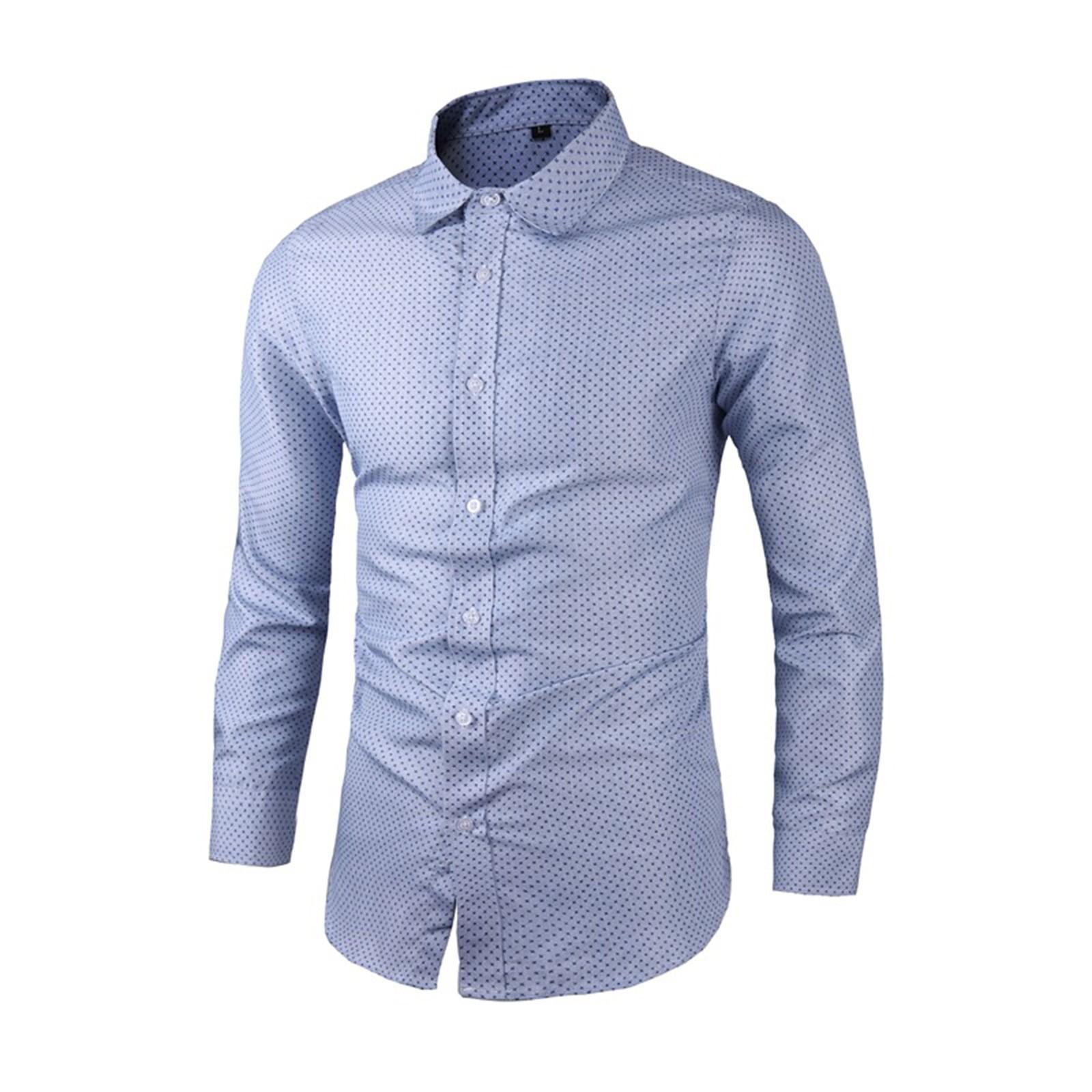 

Рубашка большого размера с длинным рукавом и лацканами, деловая клетчатая рубашка, разноцветная рубашка L синий