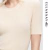 ELLASSAY Women's Round Neck Short Sleeve Knit Top