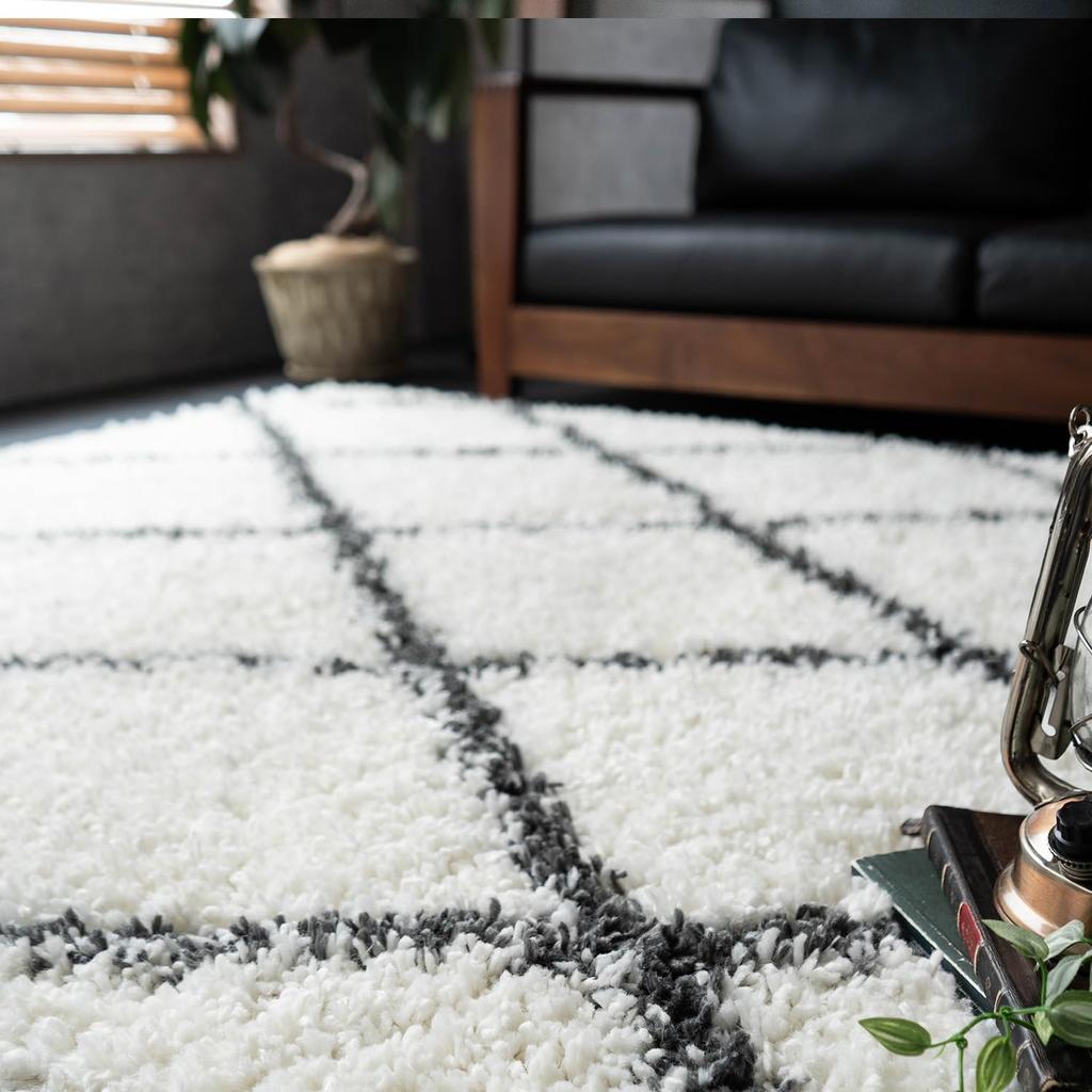 Sayan Sayan Moroccan Beni Ourain-style Rug, Zephyr, 200x250cm, 3-tatami Size, Cream, Türkiye