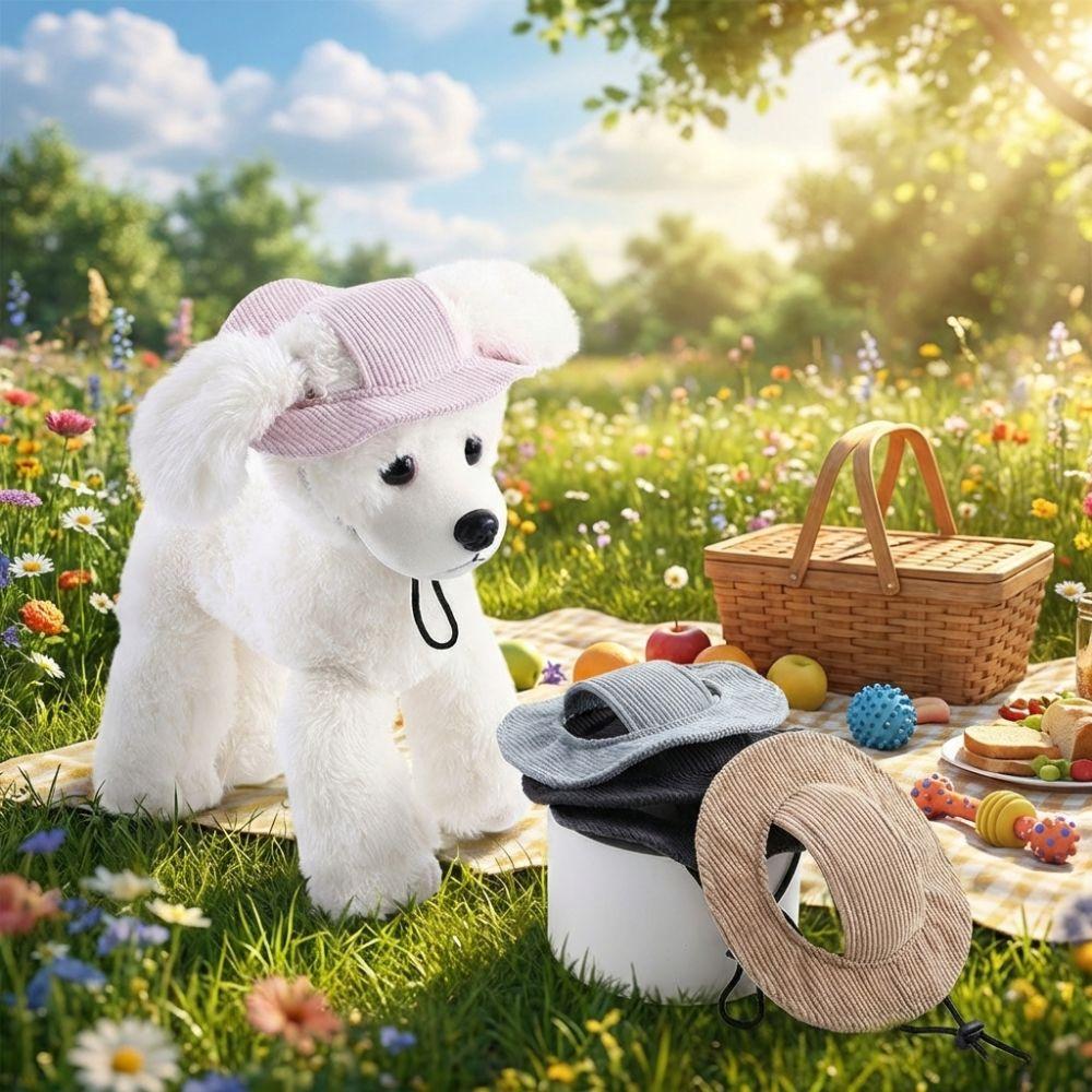 Exposed Ears Dog Fisherman Hat Breathable Pet Sun Hat Cute Dog Sunscreen Hat Outdoor