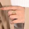 18k Stainless Steel Ring with Cross-border Irregular Lines - Retro, Simple, and Artistic.