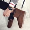 Fashion Brown Suede Men's Winter Boots Outdoor Warm Plush Snow Boots Men Fur Ankle Boots for Women Slip On Cotton Shoes botas masculino