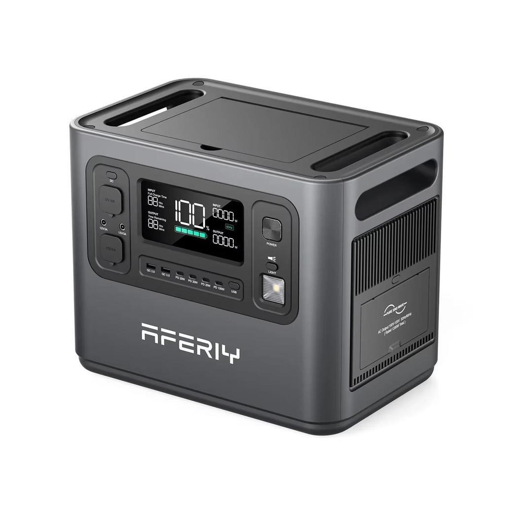 AFERIY P210 Portable Power Station 2400W 2048Wh, LiFePO4 Battery (4000+ Cycles), 13 Outputs APP Control, 10ms UPS Home Backup